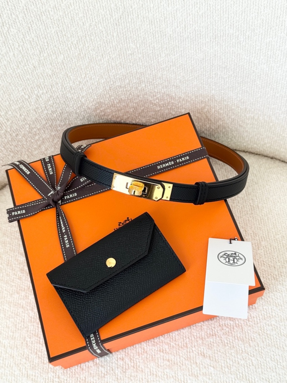 ❌SOLD❌Hermes 2024 Epsom Kelly Pocket 18 Belt - Noir / GHW